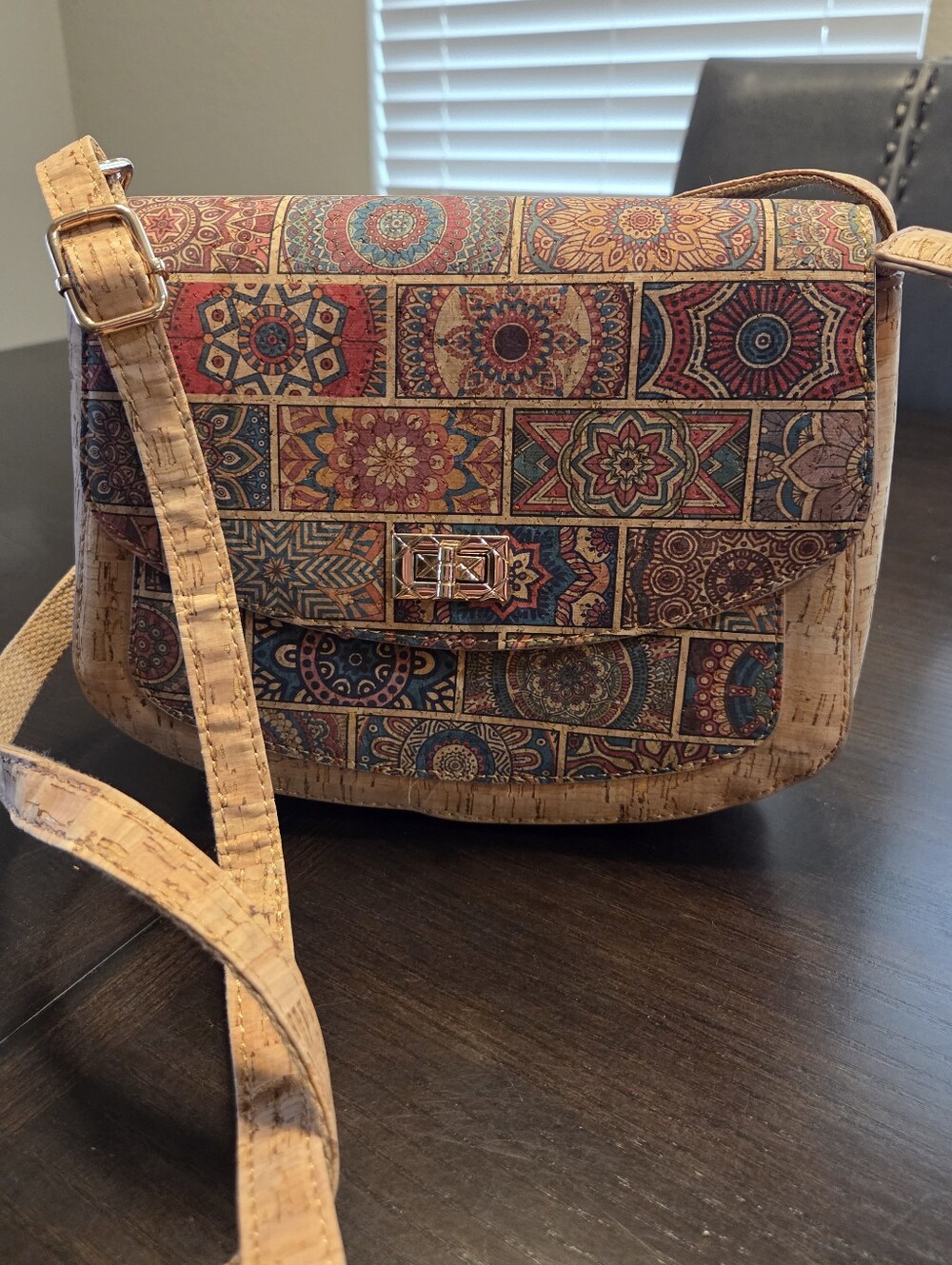 Montado Natural Cork Crossbody Saddle Bag